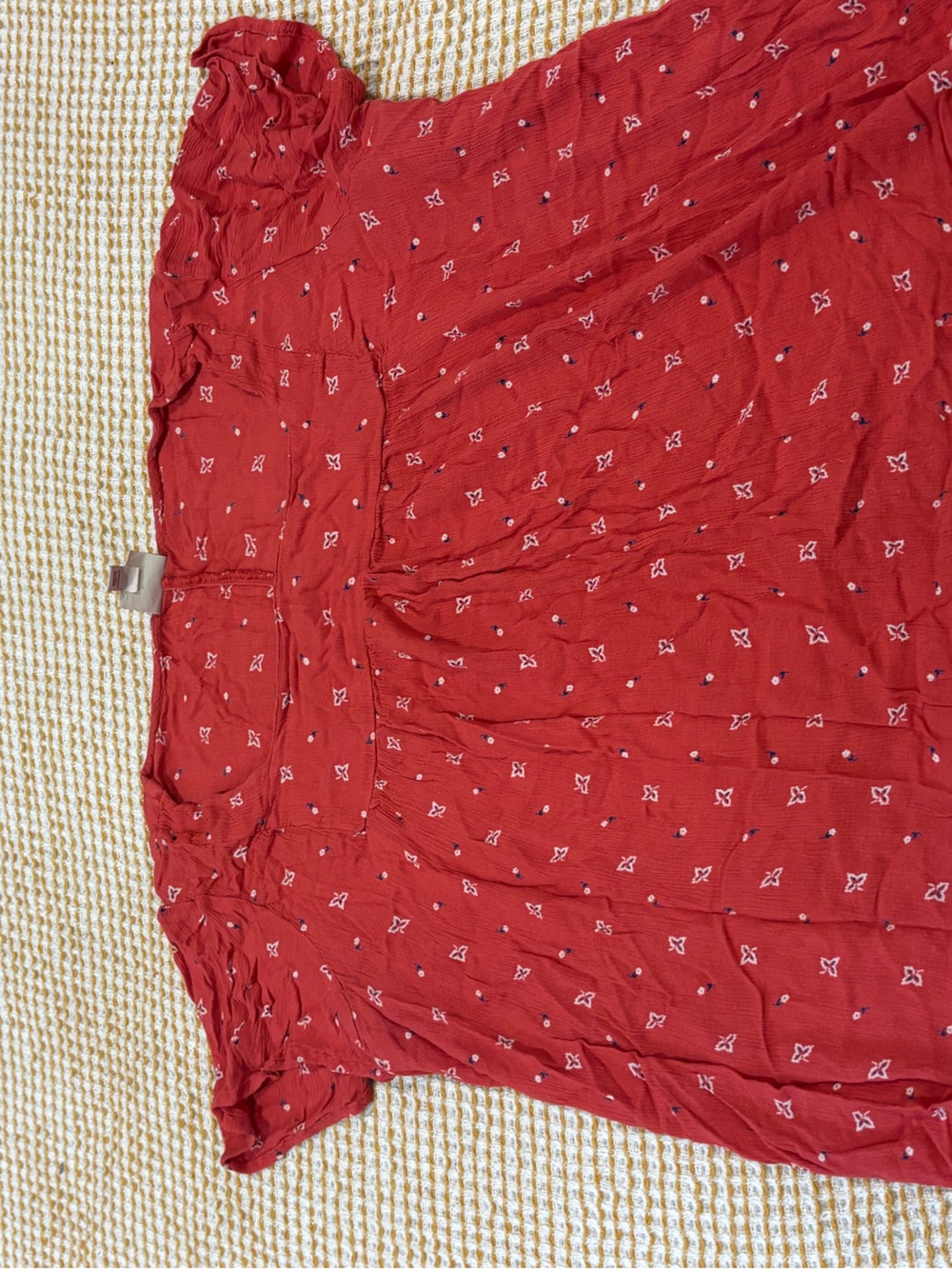 St. John's Bay Red Short Sleeve Peasant Blouse